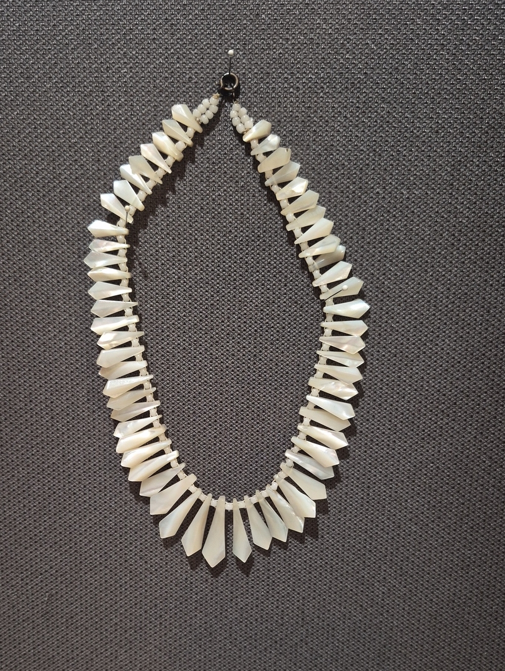 White Chevron Shell Statement Necklace - Women Jewelry
